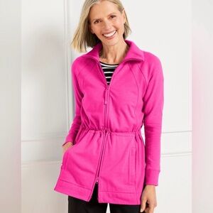 NWOT T by‎ Talbots Modal French Terry Jacket Pink
Full Zip Pocket Lg Active Walk